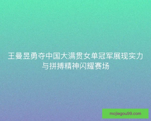 王曼昱勇夺中国大满贯女单冠军展现实力与拼搏精神闪耀赛场