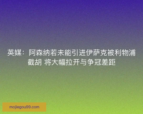 英媒：阿森纳若未能引进伊萨克被利物浦截胡 将大幅拉开与争冠差距