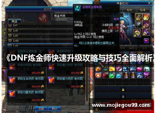 《DNF炼金师快速升级攻略与技巧全面解析》